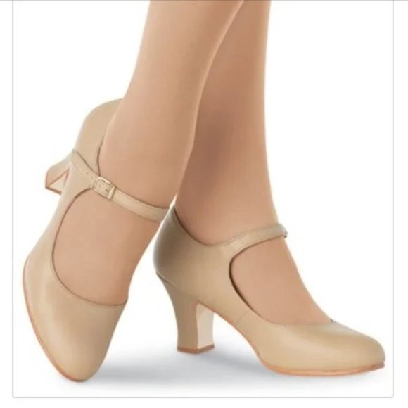 Capezio 653 Women's Manhattan Character Caramel Tan Dance Shoes Heels Size 5 NEW - Picture 1 of 13